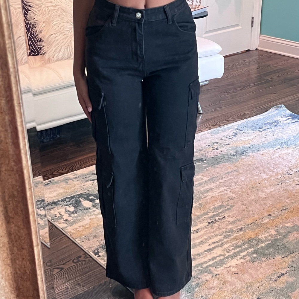 NWOT shein black cargo jeans